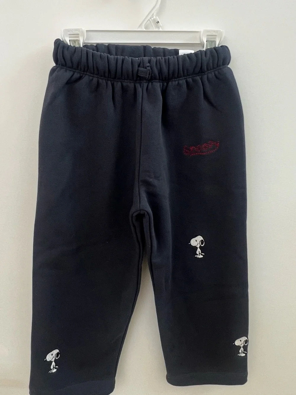 Zara Black Kids Snoopy Joggers with White Graphics
